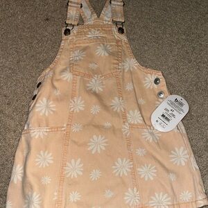 Wonder Nation Peach Floral Kids Overalls